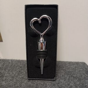 Kate Aspen Chrome Heart Shaped Metal Wine Stopper